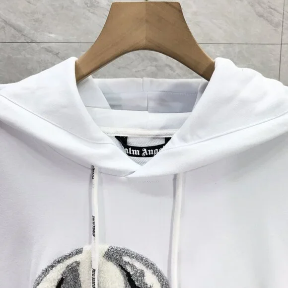 NWT Palm Angels White Decapitation Bear Skull Hoodie White